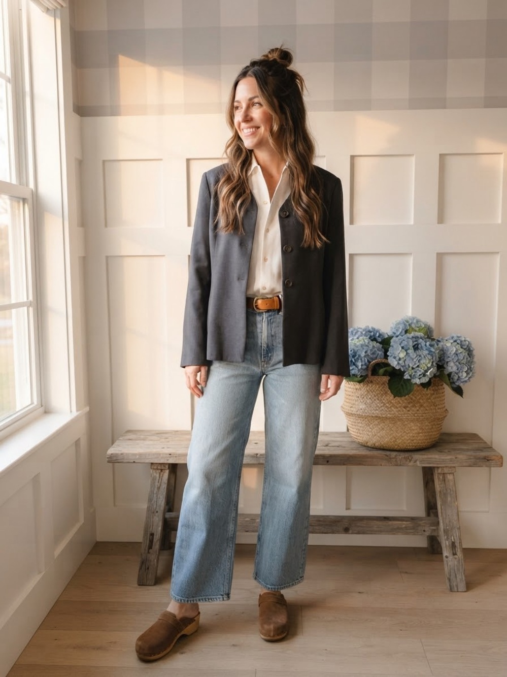 Rena Rowan Dark Gray Single-Button Blazer 8